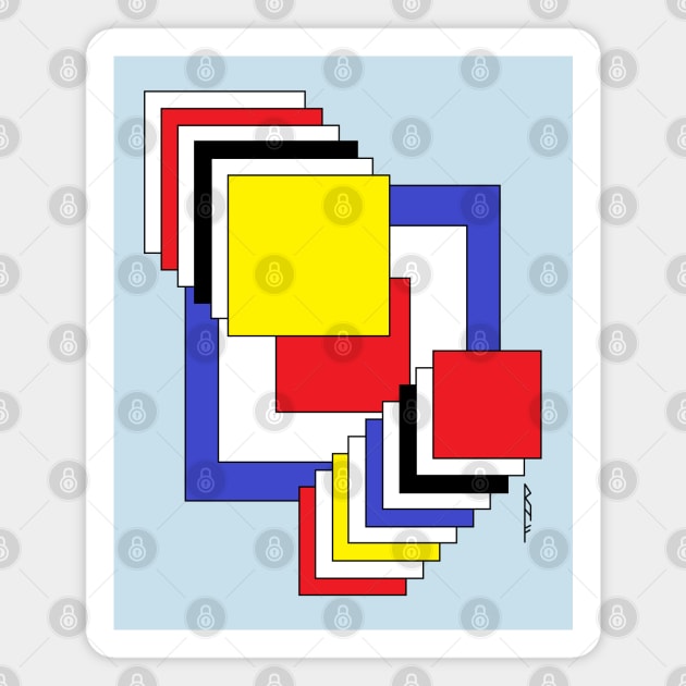 Squares Abstract Magnet by AzureLionProductions